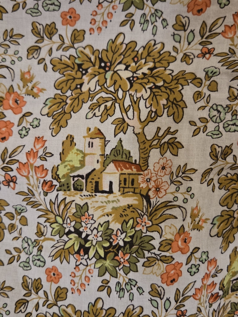 Talbots Cottagecore Cream Floral Long-Sleeve Button Front Top - Picture 7 of 9